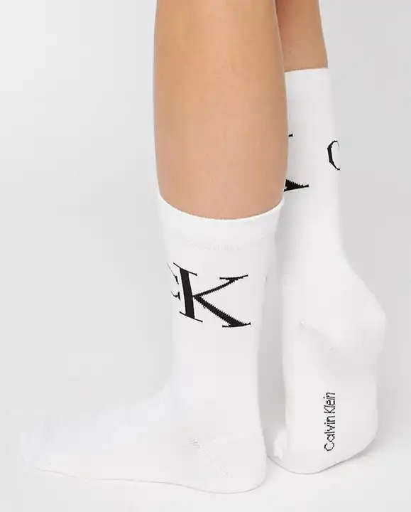 Calvin Klein 2-paar Crew dames sokken - Logo - katoenen hoge sokken voor vrouwen
