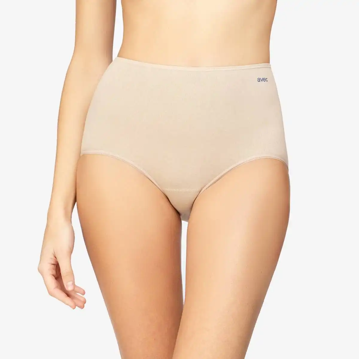 Avet dames Taille slip 23628 - Badstof kruisje - dames onderbroek, ondergoed - zwart, wit, huidskleur