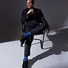 FALKE 3-paar heren wollen sokken - Airport - Hoge wollen kousen - Anti slip sokken - Vliegtuig sokken- Reis kousen