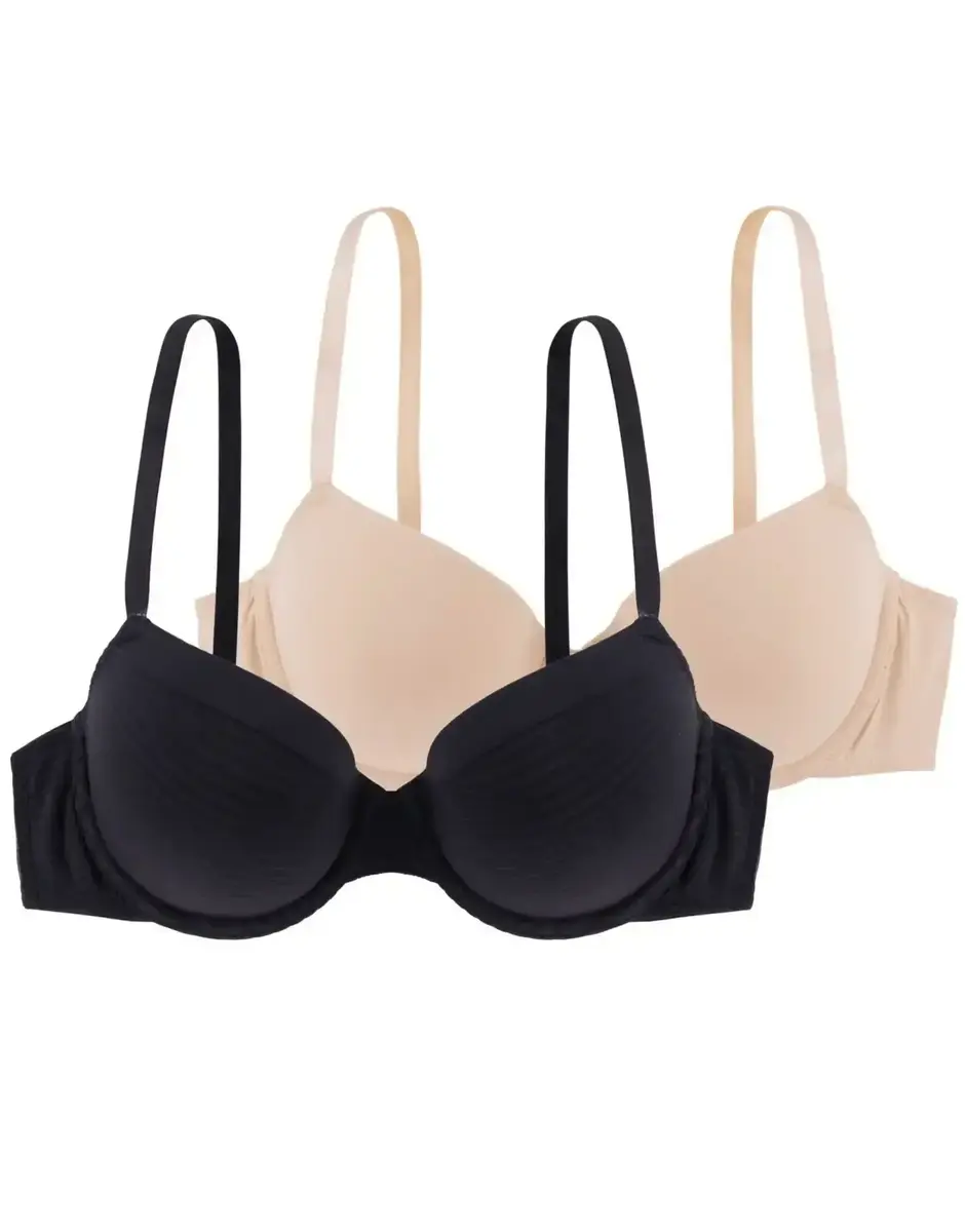 Dorina BH 2-Pack T-shirt / Beugel BH's - Louise - Multipack goedkope Bh's - Voorgevormd - Schijnt niet door Dorina BH 2-Pack T-shirt / Beugel BH's - Louise - Multipack goedkope Bh's - Voorgevormd - Schijnt niet door