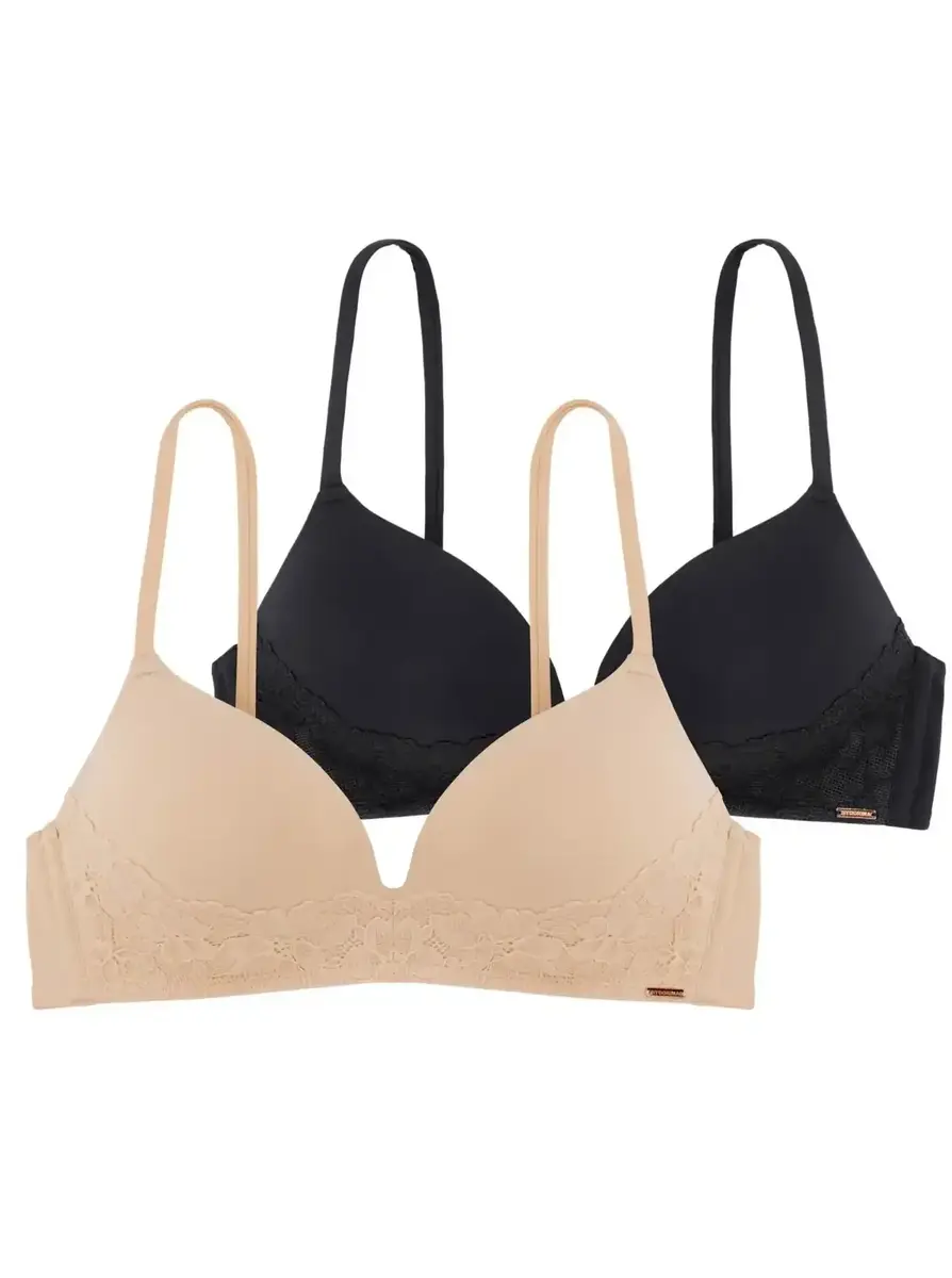 Dorina 2-pack voorgevormde BH zonder beugel - Fili Lace - Kanten T-shirt bh zonder vulling