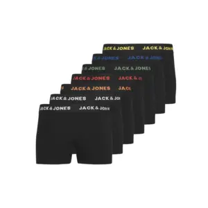 Jack & Jones 7-pack jongens boxershorts - Zwart - Zwart katoenen jongens ondergoed Jack & Jones 7-pack jongens boxershorts - Zwart - Zwart katoenen jongens ondergoed