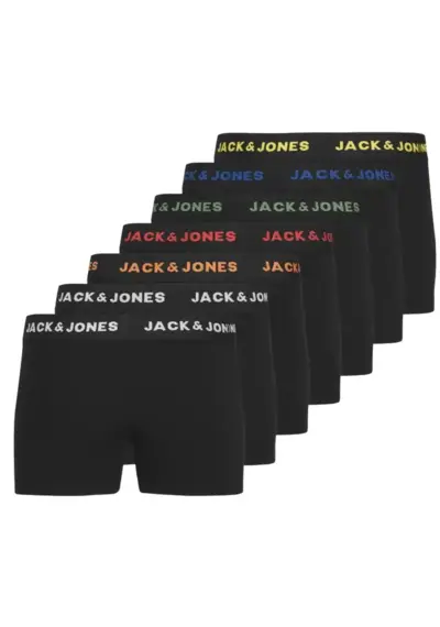 Jack & Jones 7-pack jongens boxershorts - Zwart Jack & Jones 7-pack jongens boxershorts - Zwart
