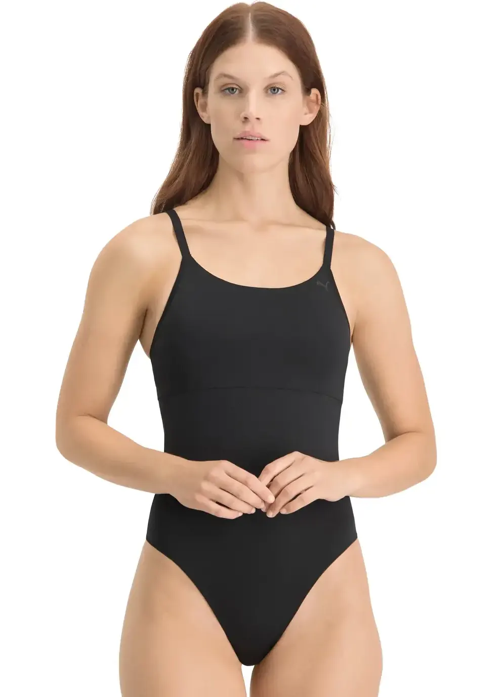 Puma naadloze body dames - Spaghetti bandjes - Zwarte bodysuit die niet doorschijnt