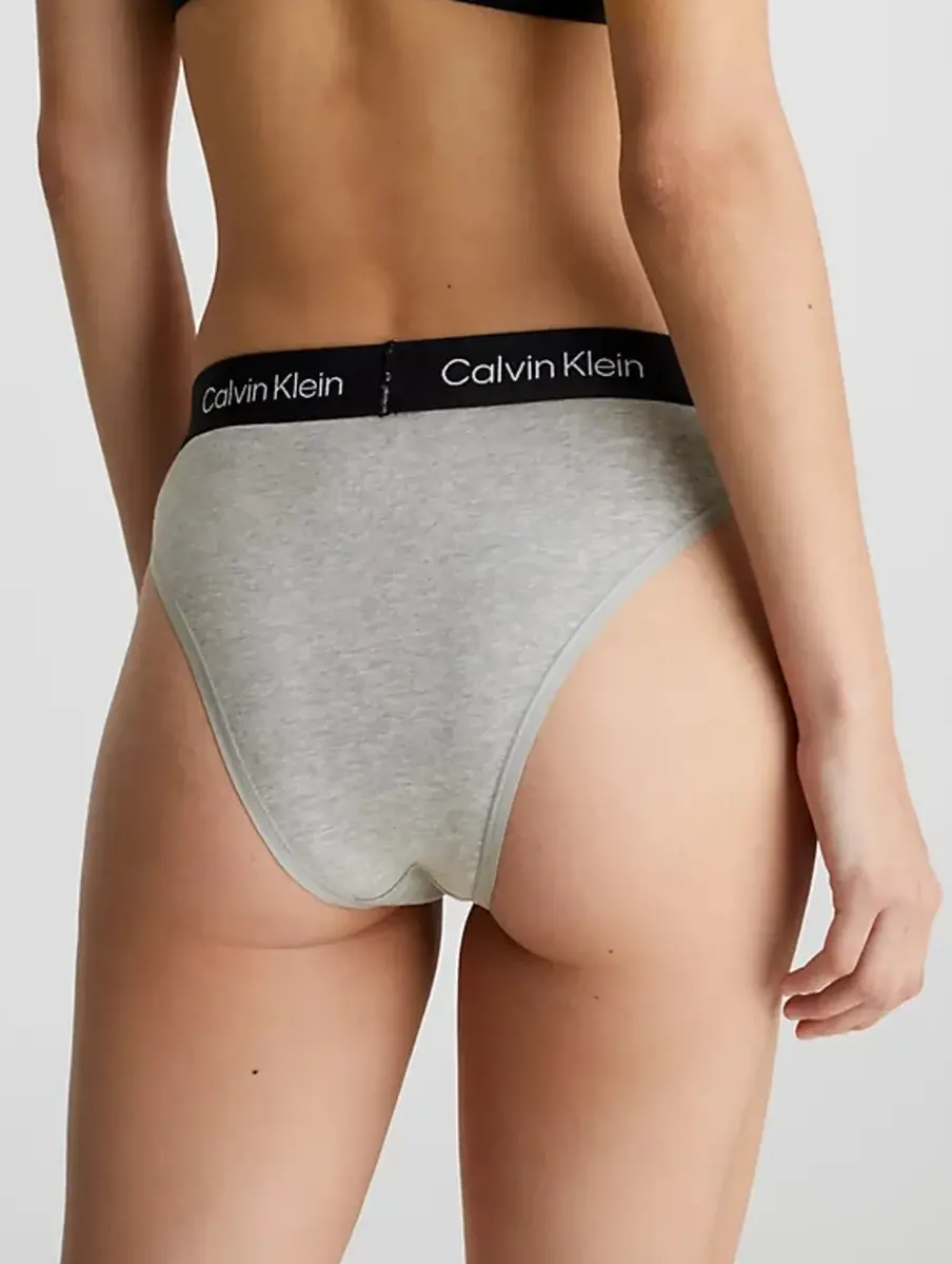 Calvin Klein Brazilian dames - High Waist - Grijs - Hoge dames brazilian slip - Katoenen taille  slip