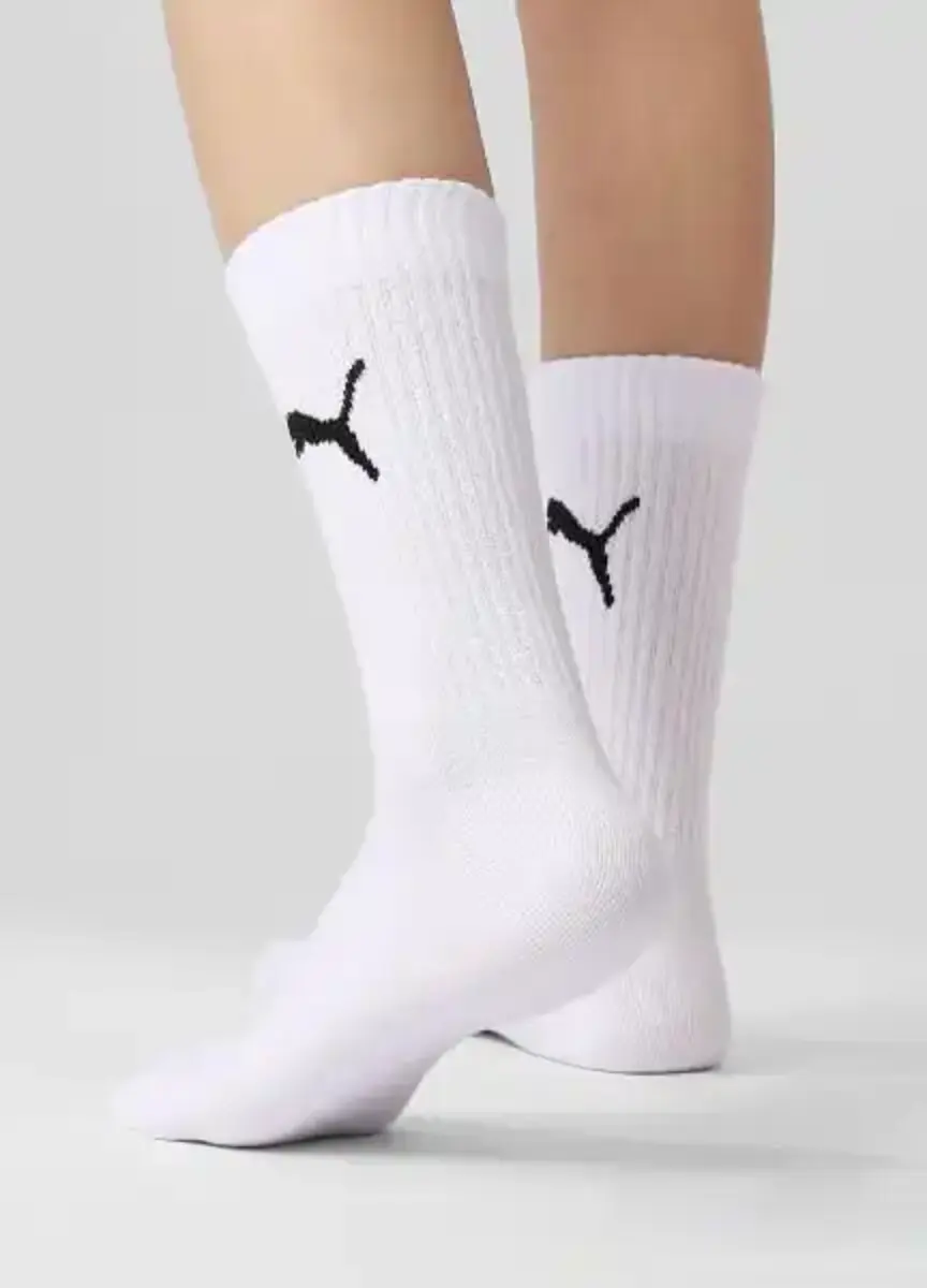 Puma 3-paar Crew sport sokken - Katoenen ademende sportsokken voor dames en heren - Zwart - Grijs - Donkerblauw Puma 3-paar Crew sport sokken - Katoenen ademende sportsokken voor dames en heren - Zwart - Grijs - Donkerblauw