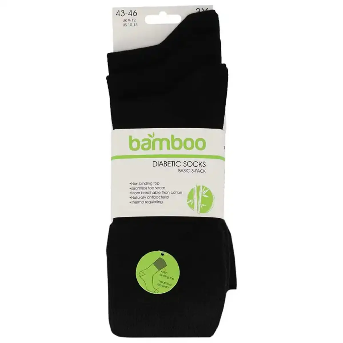 Apollo 3-paar bamboo diabetes sokken - niet knellende boord - Anti knel sokken bamboe Apollo 3-paar bamboo diabetes sokken - niet knellende boord - Anti knel sokken bamboe