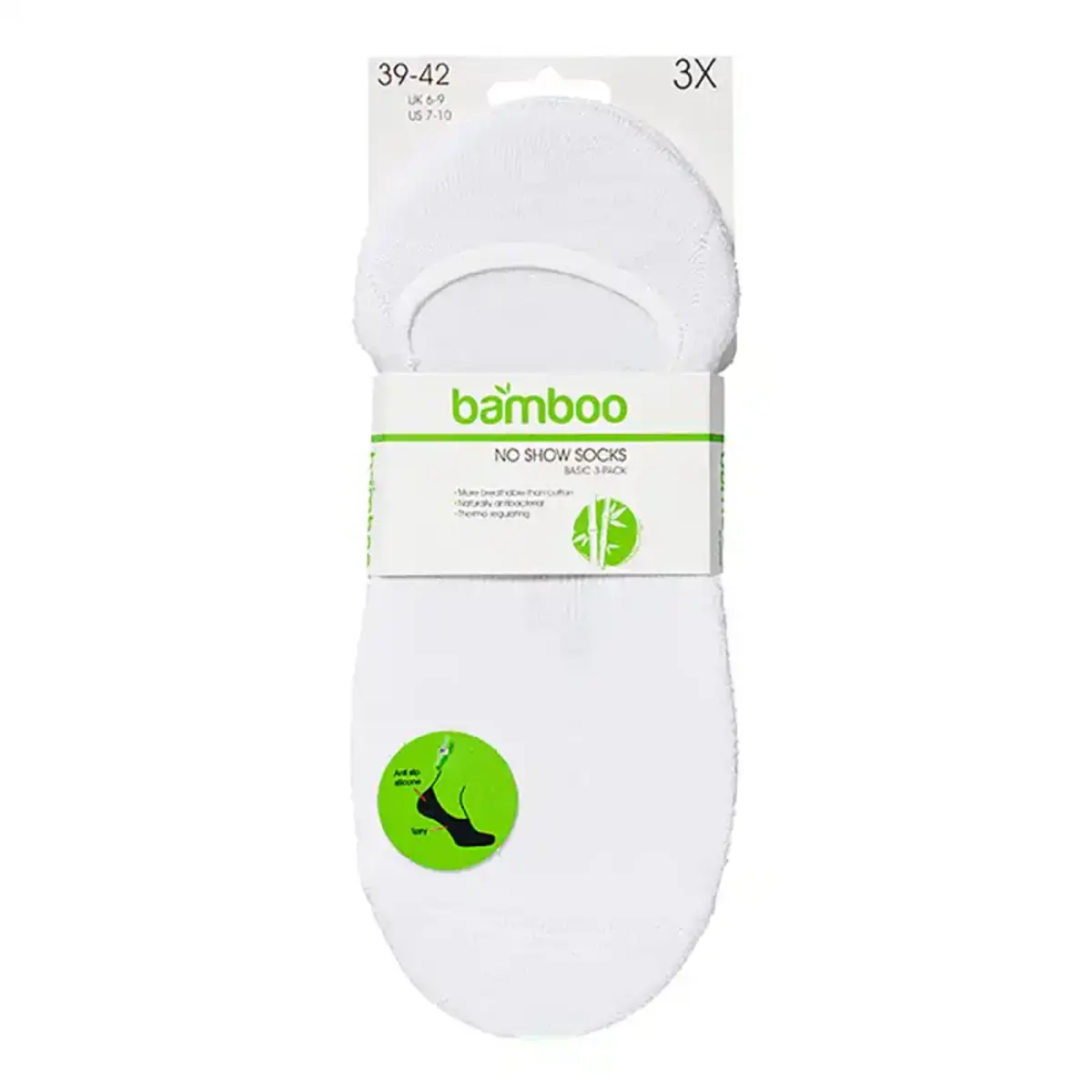 Apollo 3-paar invisible Footies bamboe - Anti slip lage kousenvoetjes - Lage sneakersokken bamboe Apollo 3-paar invisible Footies bamboe - Anti slip lage kousenvoetjes - Lage sneakersokken bamboe