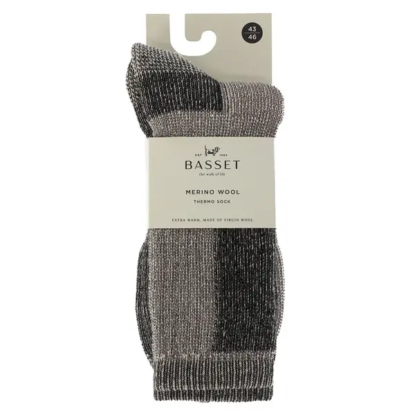 Basset dikke merino wollen thermosokken - Stevige warme wollen sokken - warme sokken dames en heren
