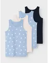 Name it 4-pak meisjes hemdjes - Serenity Heart - Multipack katoenen onderhemden kinderen