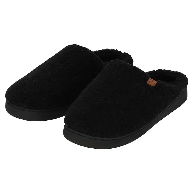 Apollo warme teddy heren slippers - Heren pantoffels met stevige zool - Wollen slippers