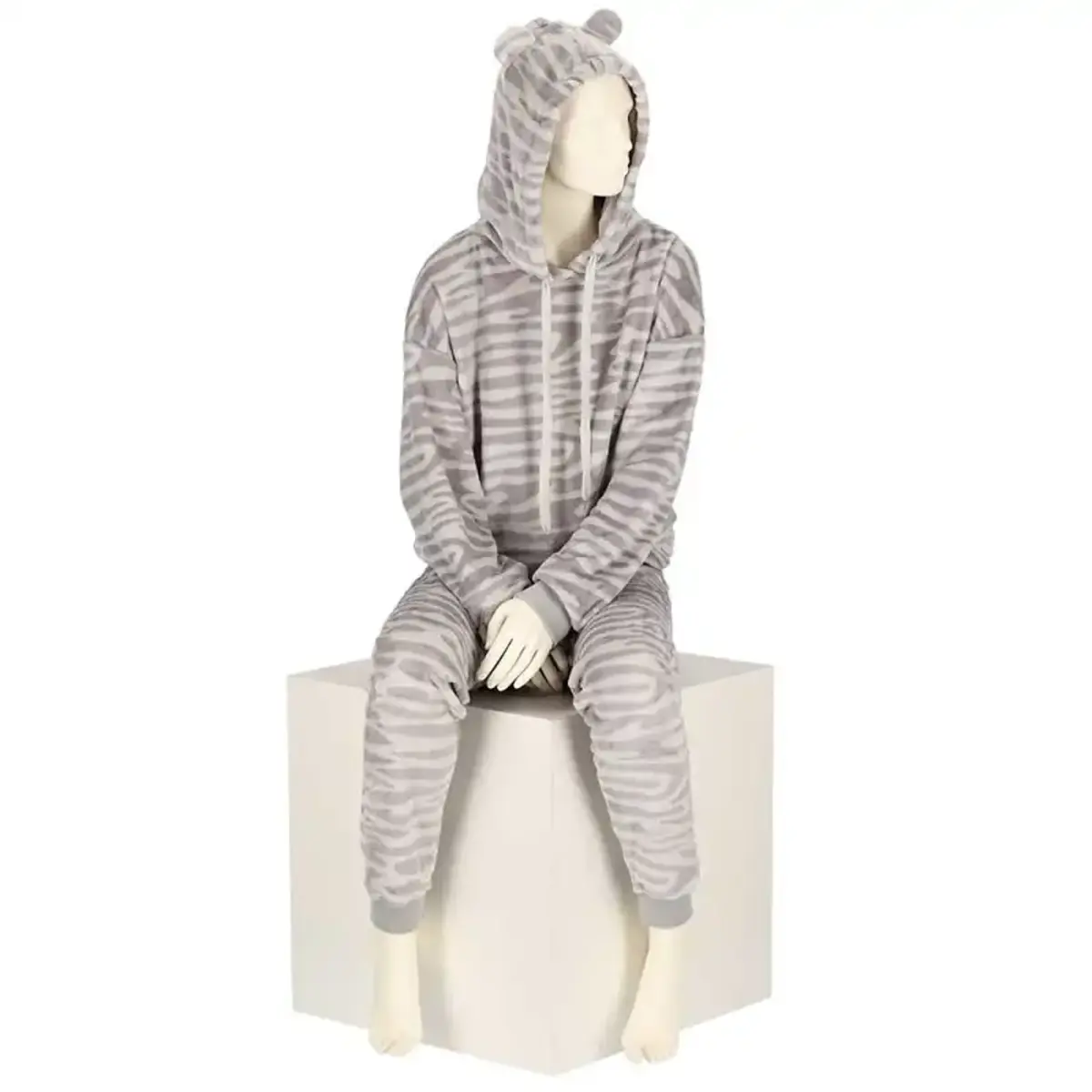 Apollo dames huispak Fleece - Lounge set dames - Zebra - Warm winter pyjamapak - Loungewear dames