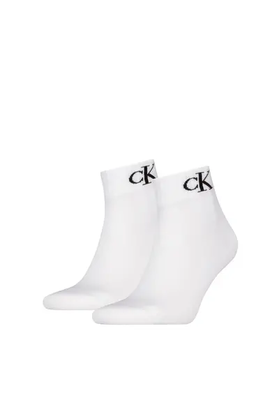 Calvin Klein 2-paar Quarter heren sokken - Logo monogram Calvin Klein 2-paar Quarter heren sokken - Logo monogram