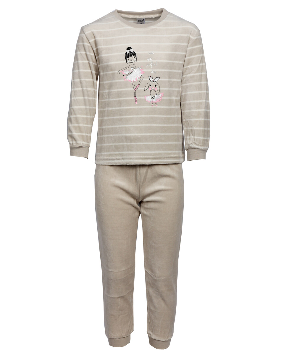 Outfitter velours meisjes pyjama - Ballet - 92 T/M 116