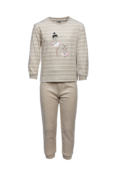 Outfitter velours meisjes pyjama - Ballet - 92 T/M 116 Outfitter velours meisjes pyjama - Ballet - 92 T/M 116