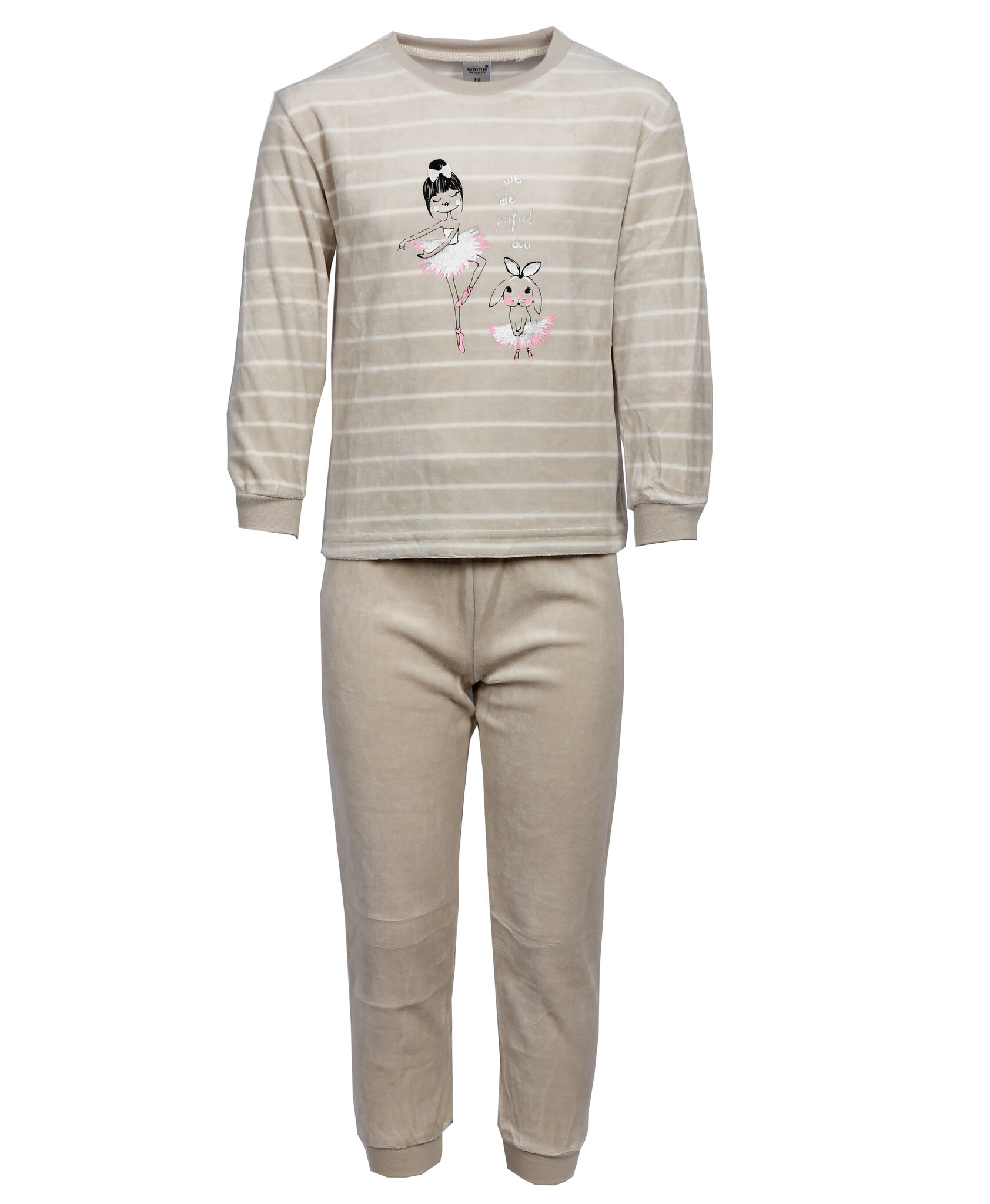 Outfitter velours meisjes pyjama - Ballet - 92 T/M 116