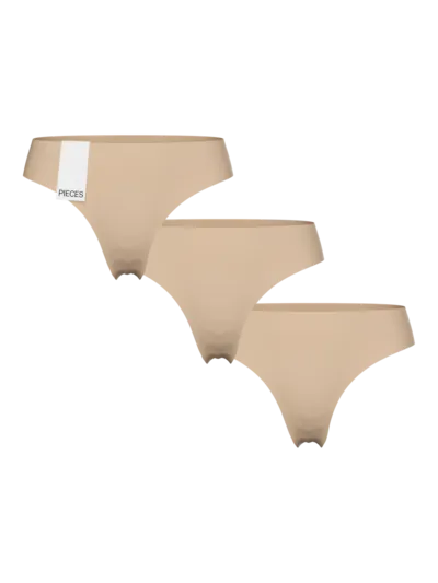 Pieces 3-pack naadloze dames string - invisible seamless strings