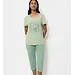 Triumph shortama dames -  Capri - PK X 02 - Katoenen capri zomer pyjama dames - Groen