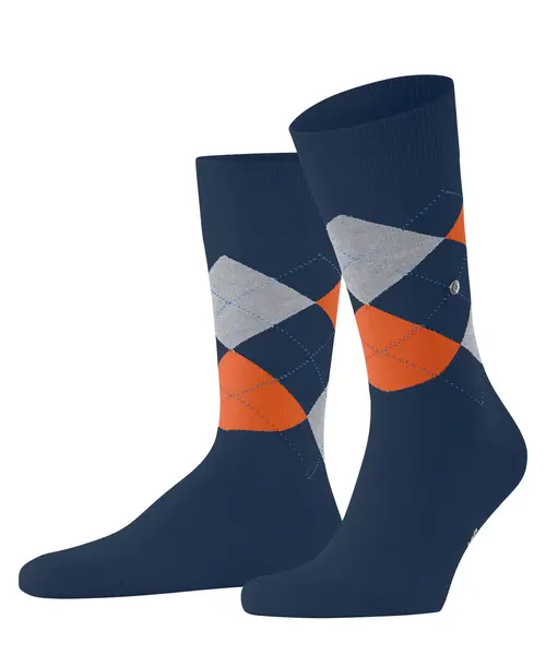 Burlington King Hoge Heren Sokken - Biologisch katoenen mannen kousen met ruit print Burlington King Hoge Heren Sokken - Biologisch katoenen mannen kousen met ruit print