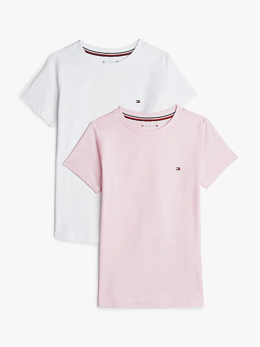 Tommy Hilfiger 2-pak meisjes ondershirt met ronde hals - korte mouwen