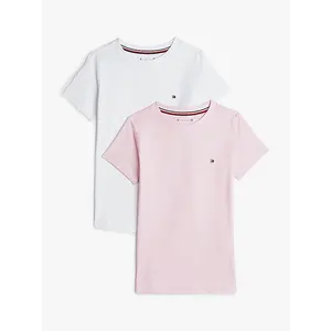 Tommy Hilfiger 2-pak meisjes ondershirt met ronde hals - korte mouwen Tommy Hilfiger 2-pak meisjes ondershirt met ronde hals - korte mouwen