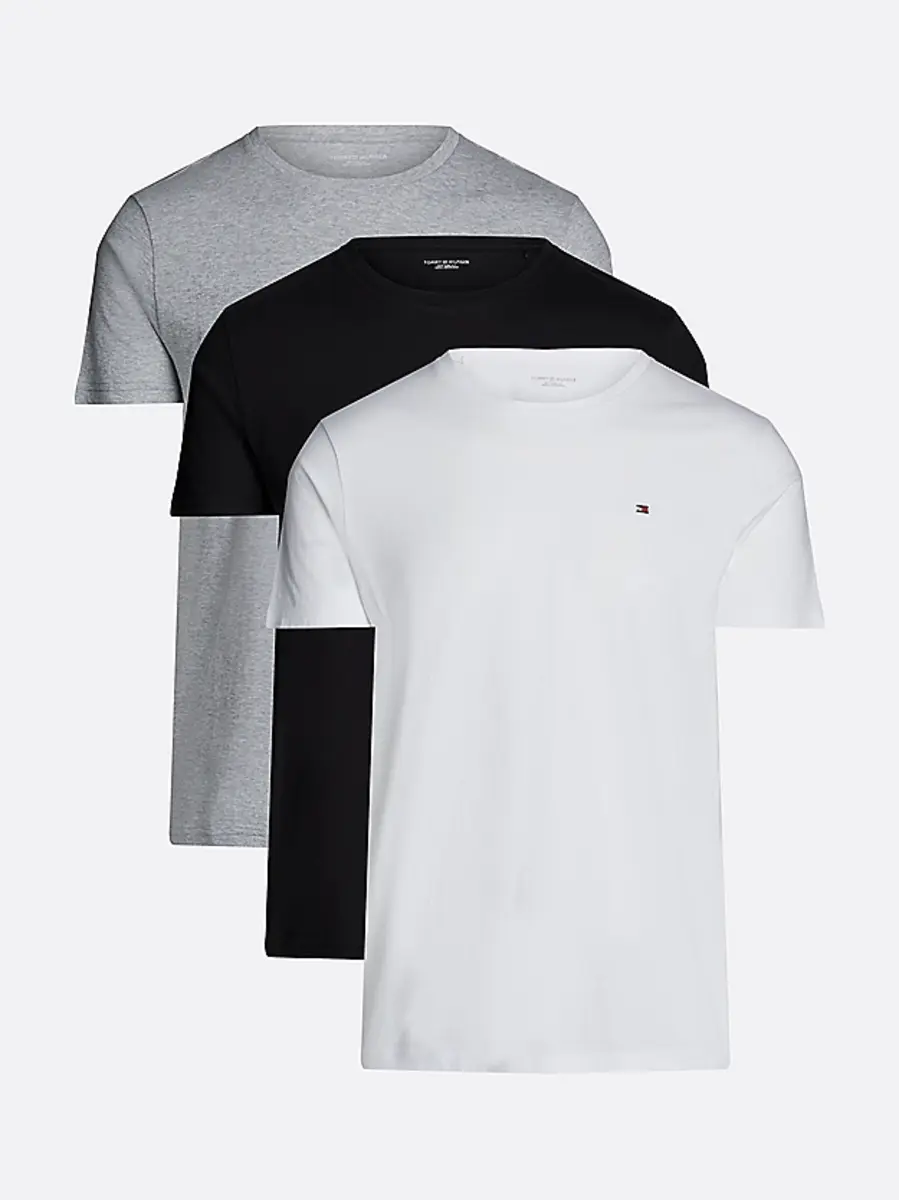 Tommy Hilfiger Heren Katoenen T-Shirt - Basic ondershirts korte mouw - Ronde hals Tommy Hilfiger Heren Katoenen T-Shirt - Basic ondershirts korte mouw - Ronde hals