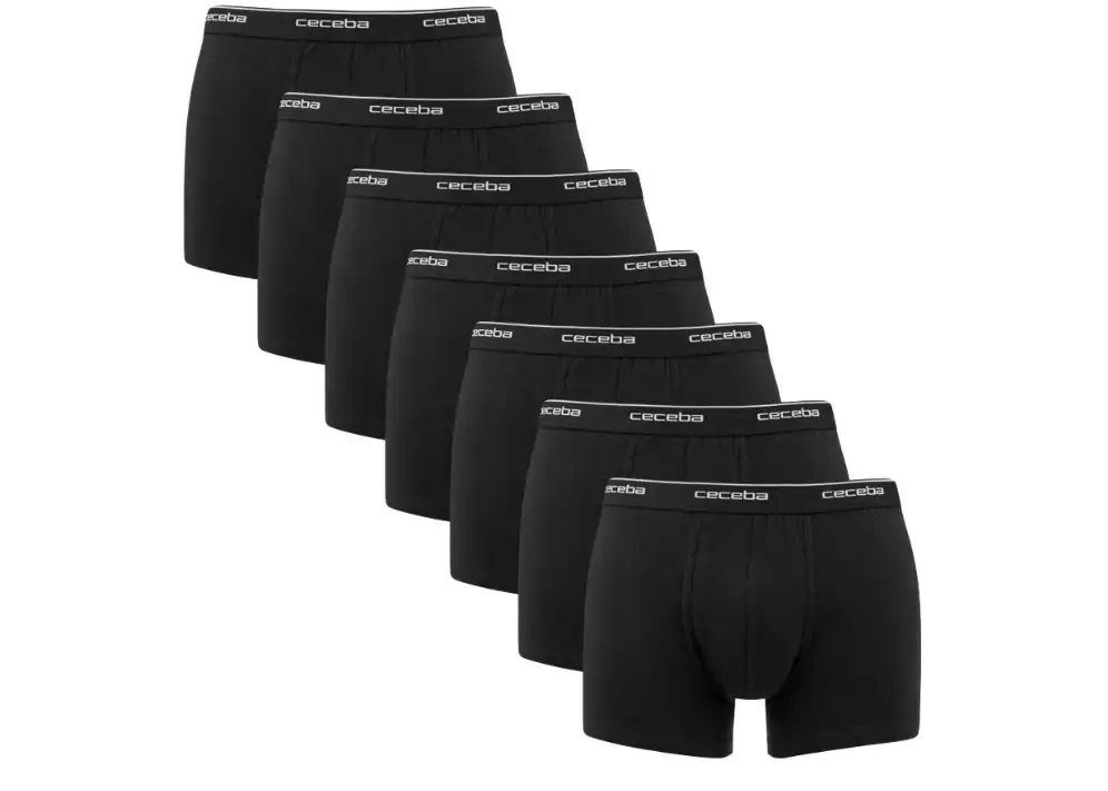 Ceceba 7-pak heren boxershorts Katoen - Lange pijp - Zwarte multipack heren onderbroeken