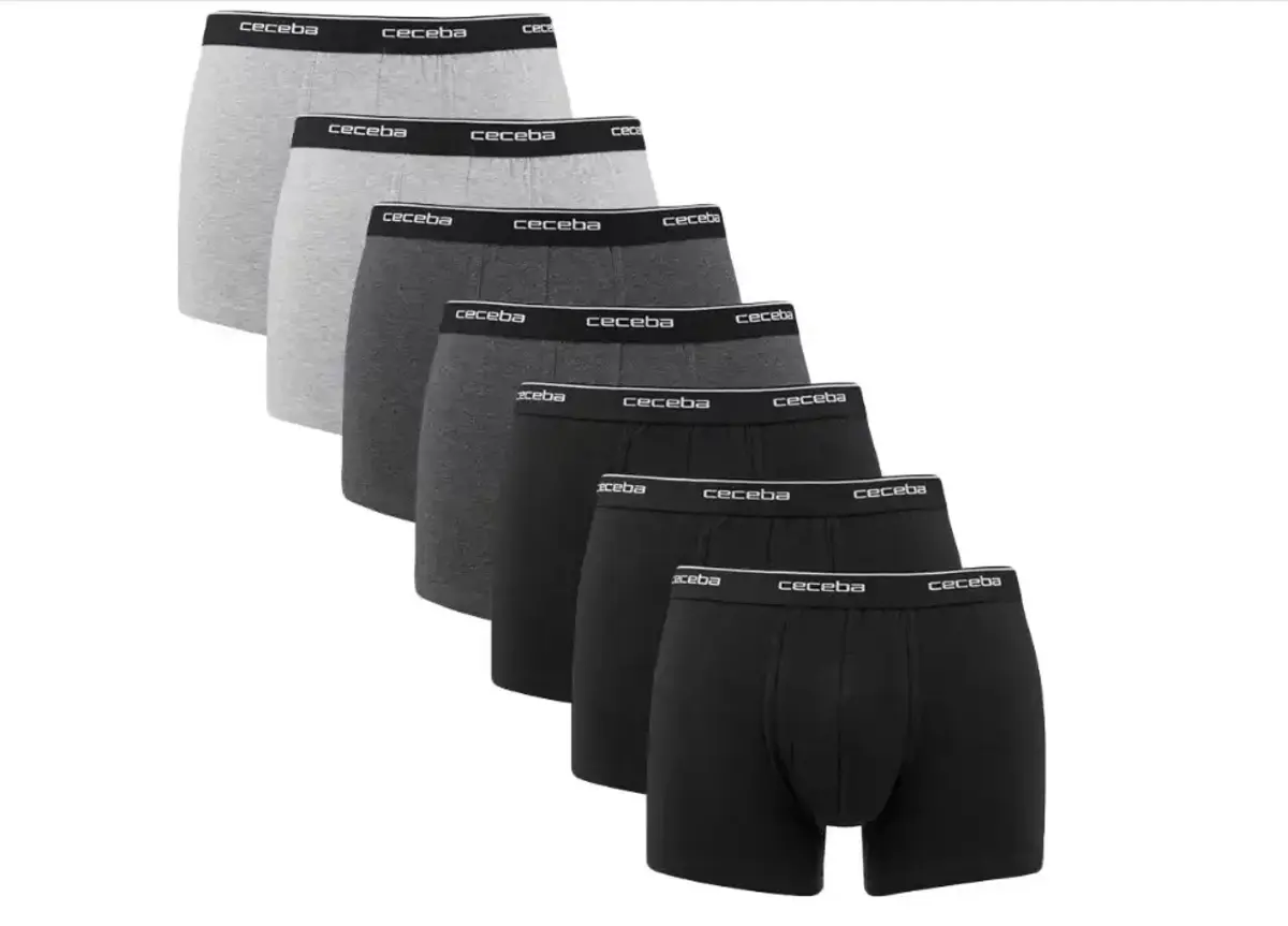 Ceceba 7-pak heren boxershorts Katoen - Lange pijp - Zwarte multipack heren onderbroeken