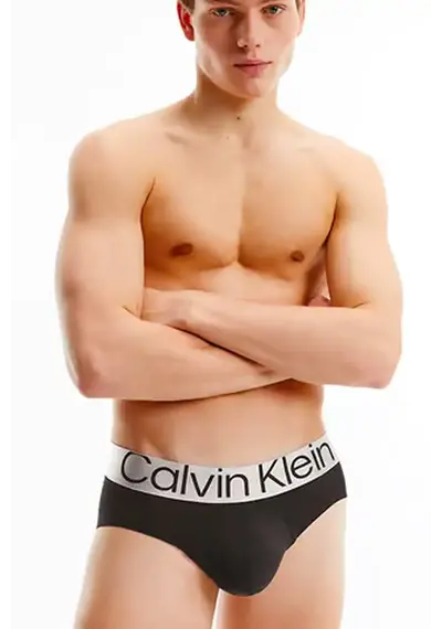 Calvin Klein 3-Pack Heren slips - Hip Brief Reconsidered Steel Calvin Klein 3-Pack Heren slips - Hip Brief Reconsidered Steel