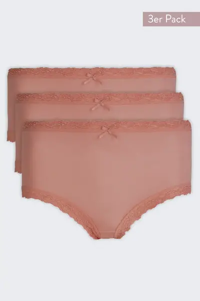 Nina von C 3-pack dames Tailleslip - Kant - Colours - Dames onderbroeken modal - Vrolijke kleuren