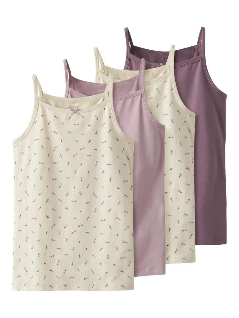 Name it 4-pak meisjes hemdjes - Buttercream