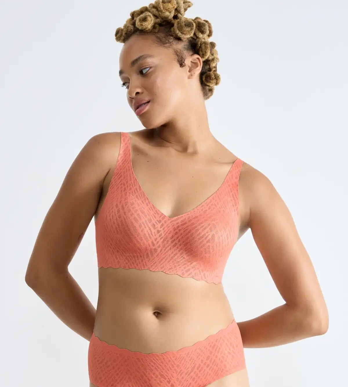 Sloggi Zero feel Soft Bra Bliss - Naadloze BH top - Kanten bralette met brede bandjes