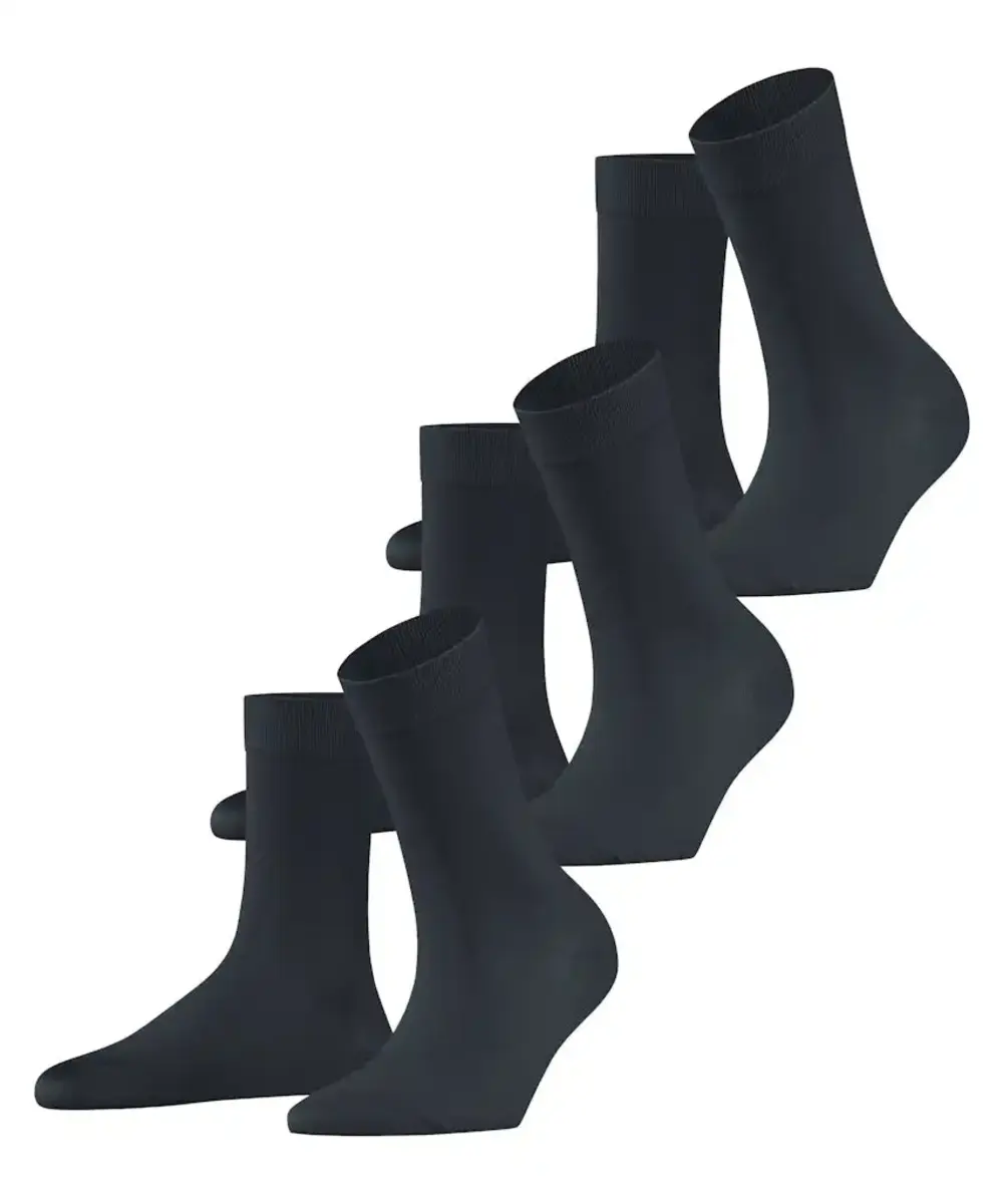 FALKE 3-paar Cotton Touch dames sokken - Katoenen sokken met badstof zool