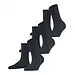 FALKE 3-paar Cotton Touch dames sokken - Katoenen sokken met badstof zool - Antraciet