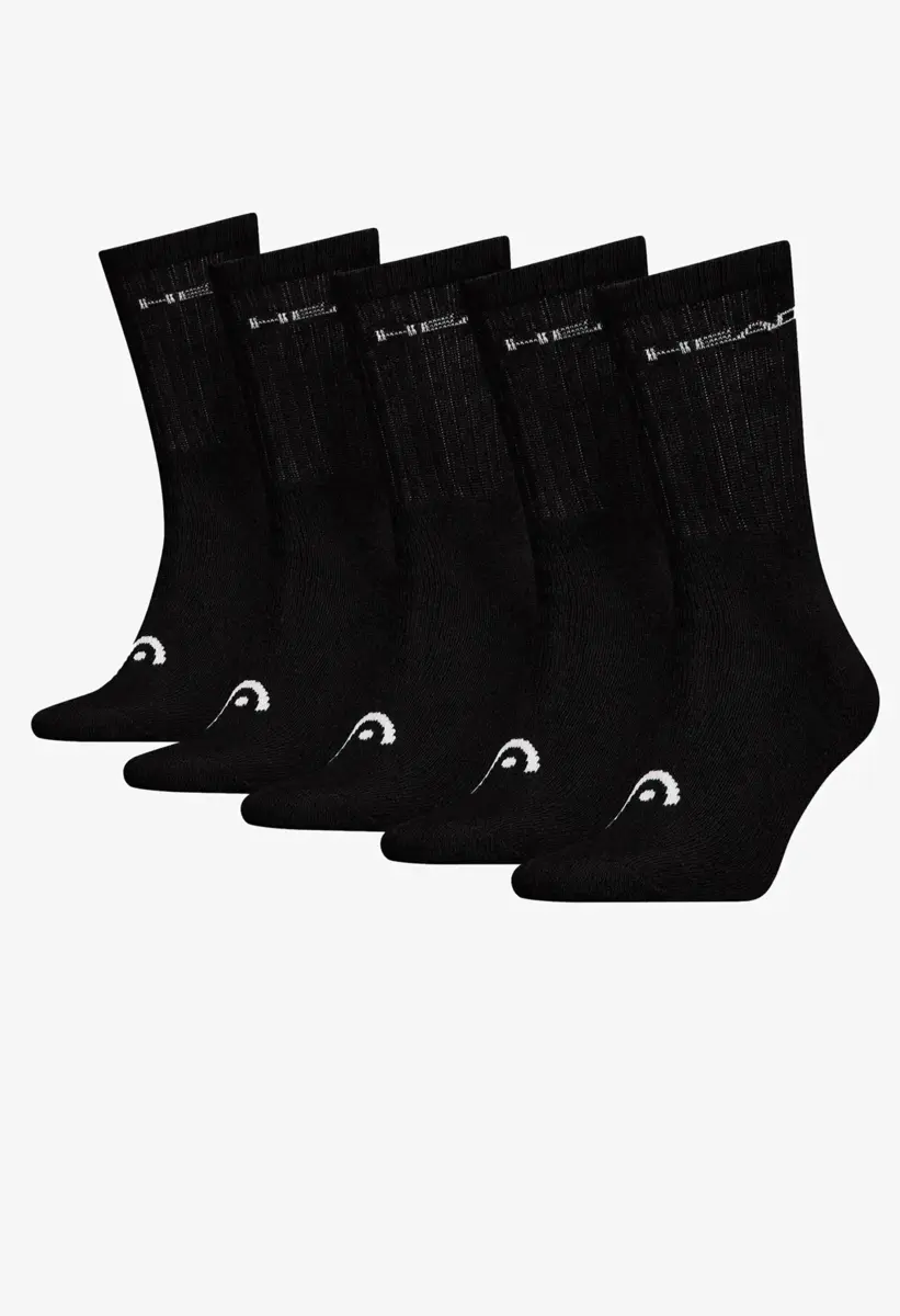 HEAD 5-pack crew sokken - sportsokken heren - Katoenen sokken met badstof zool