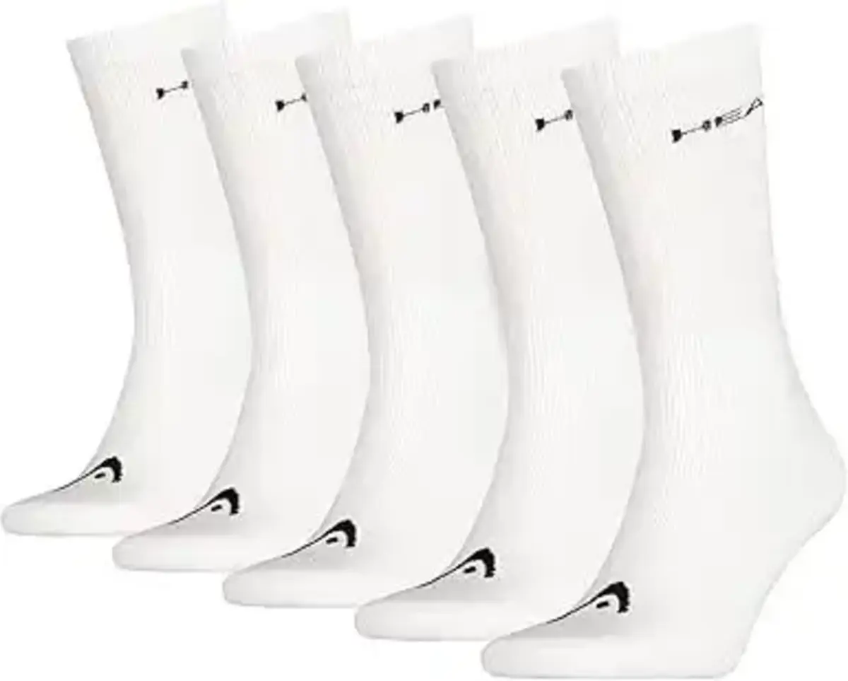 HEAD 5-pack crew sokken - sportsokken heren - Katoenen sokken met badstof zool