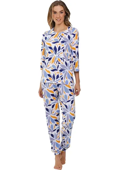 Pastunette dames pyjama lange mouwen - Graphic Leaves Pastunette dames pyjama lange mouwen - Graphic Leaves