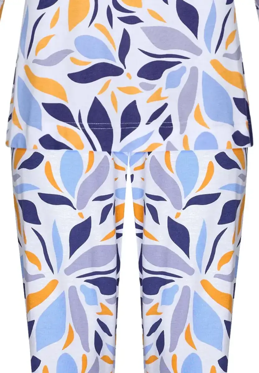 Pastunette dames pyjama lange mouwen - Graphic Leaves - Modal - 3/4e mouw zomer pyjama