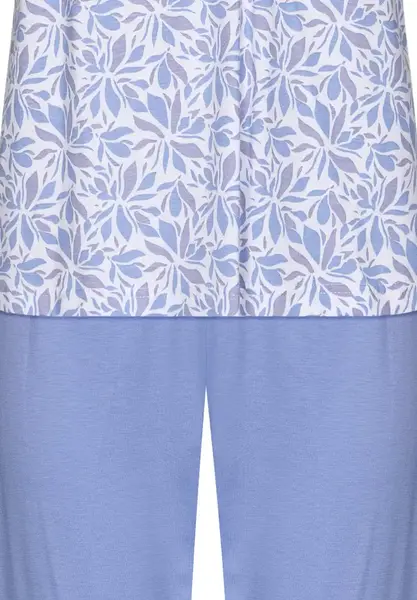 Pastunette dames capri pyjama driekwart broek - Shortama met knoopjes - Blue Foral Pastunette dames capri pyjama driekwart broek - Shortama met knoopjes - Blue Foral