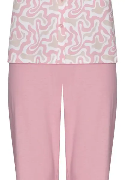 Pastunette dames katoenen pyjama korte mouw met knoopsluiting - Roze dames zomer pyjama Pastunette dames katoenen pyjama korte mouw met knoopsluiting - Roze dames zomer pyjama