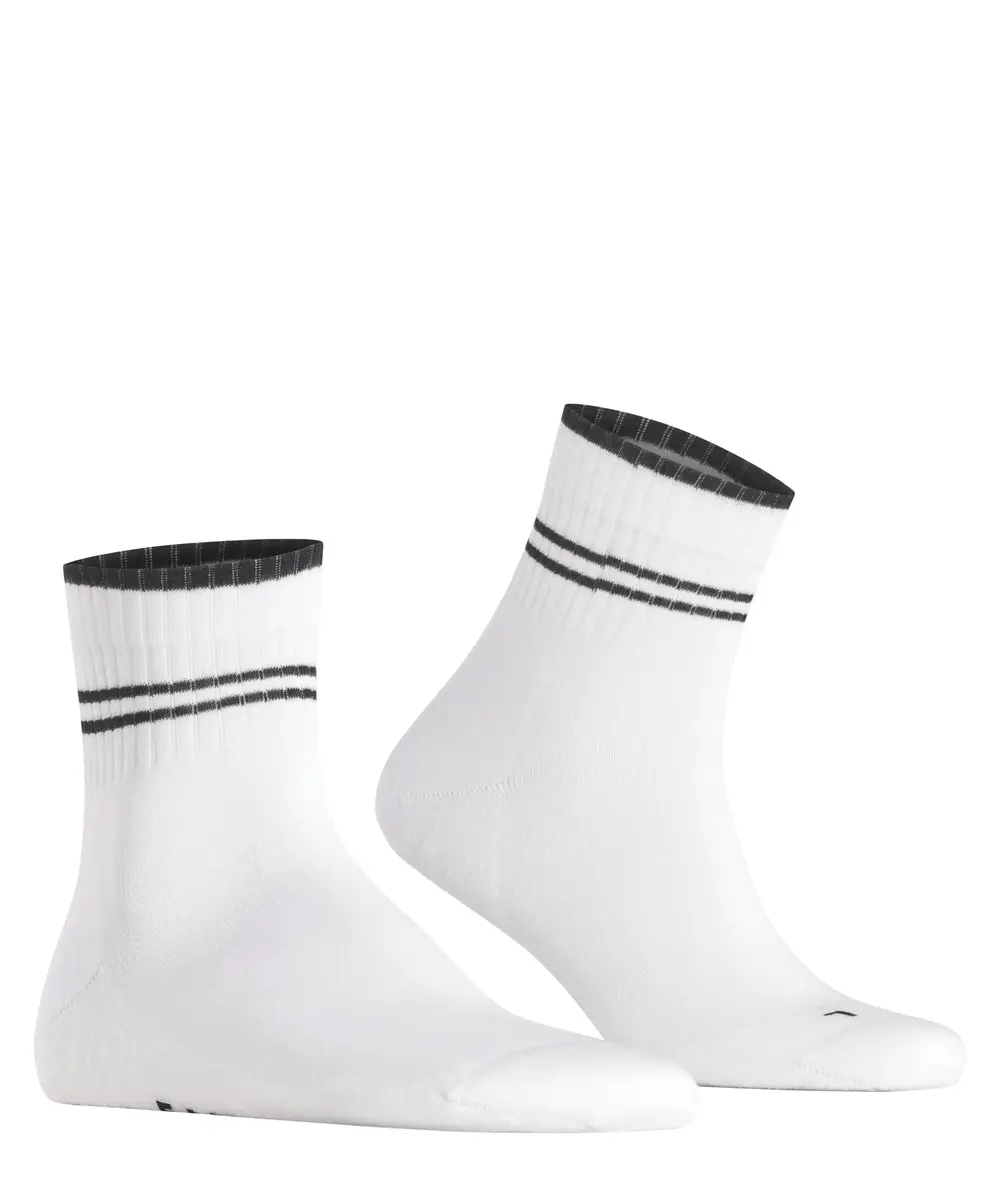 FALKE Run Rib Legacy Unisex Korte sok - Quarter sokken katoen - Badstof zool - Sportsokken wit