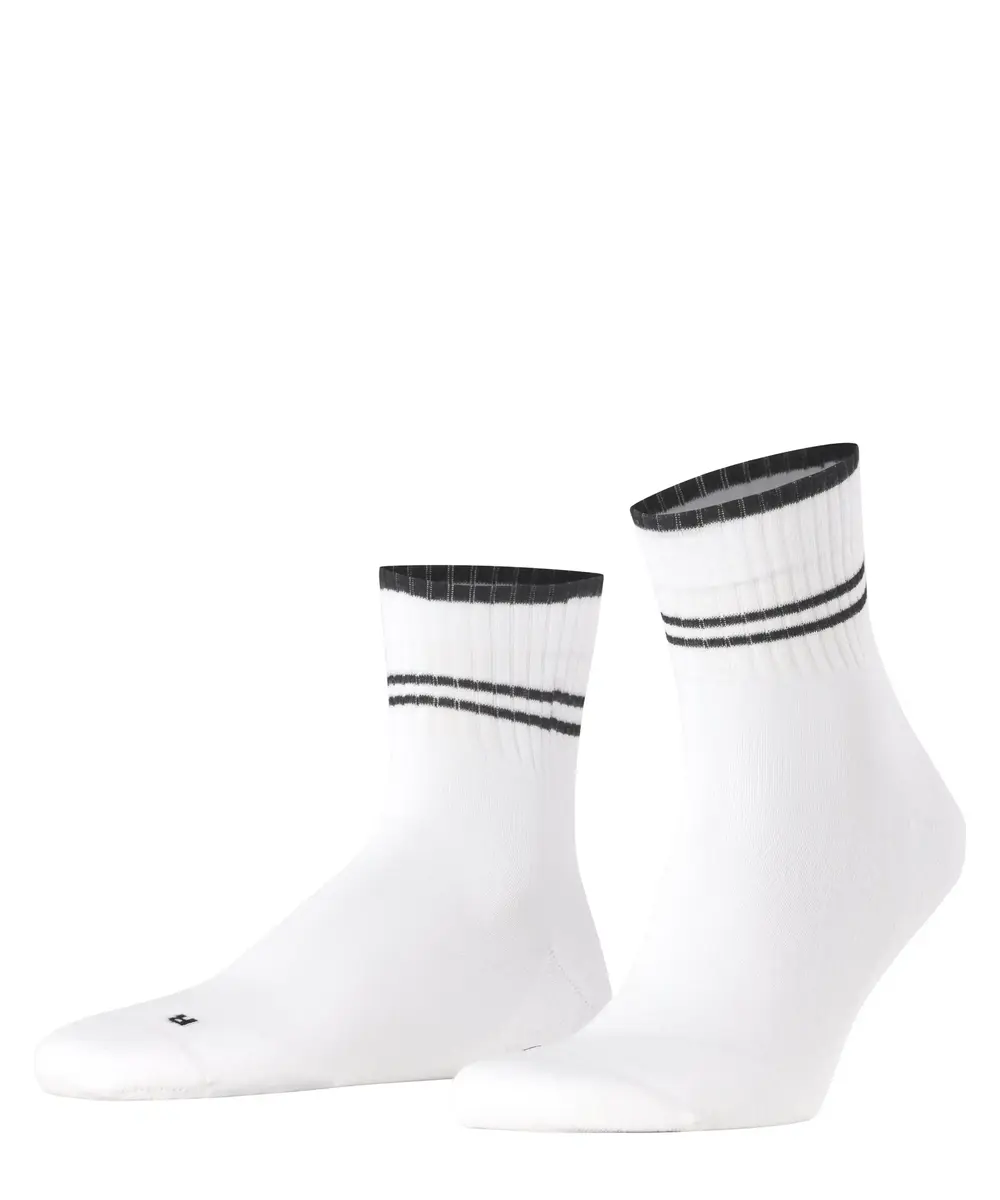 FALKE Run Rib Legacy Unisex Korte sok - Quarter sokken katoen - Badstof zool - Sportsokken wit