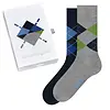 Burlington 2-paar heren sokken - Cadeau verpakking - Gift Box - Katoenen sokken met ruit print