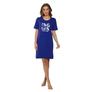 Pastunette dames nachthemd korte mouw - Dark Blue -100% katoenen nachtjapon - Nachtmode dames Pastunette dames nachthemd korte mouw - Dark Blue -100% katoenen nachtjapon - Nachtmode dames