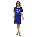 Pastunette dames nachthemd korte mouw - Dark Blue -100% katoenen nachtjapon - Nachtmode dames - Blauw
