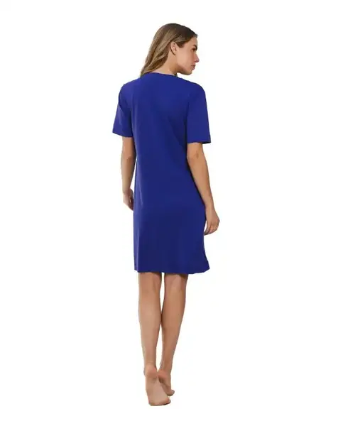 Pastunette dames nachthemd korte mouw - Dark Blue -100% katoenen nachtjapon - Nachtmode dames Pastunette dames nachthemd korte mouw - Dark Blue -100% katoenen nachtjapon - Nachtmode dames