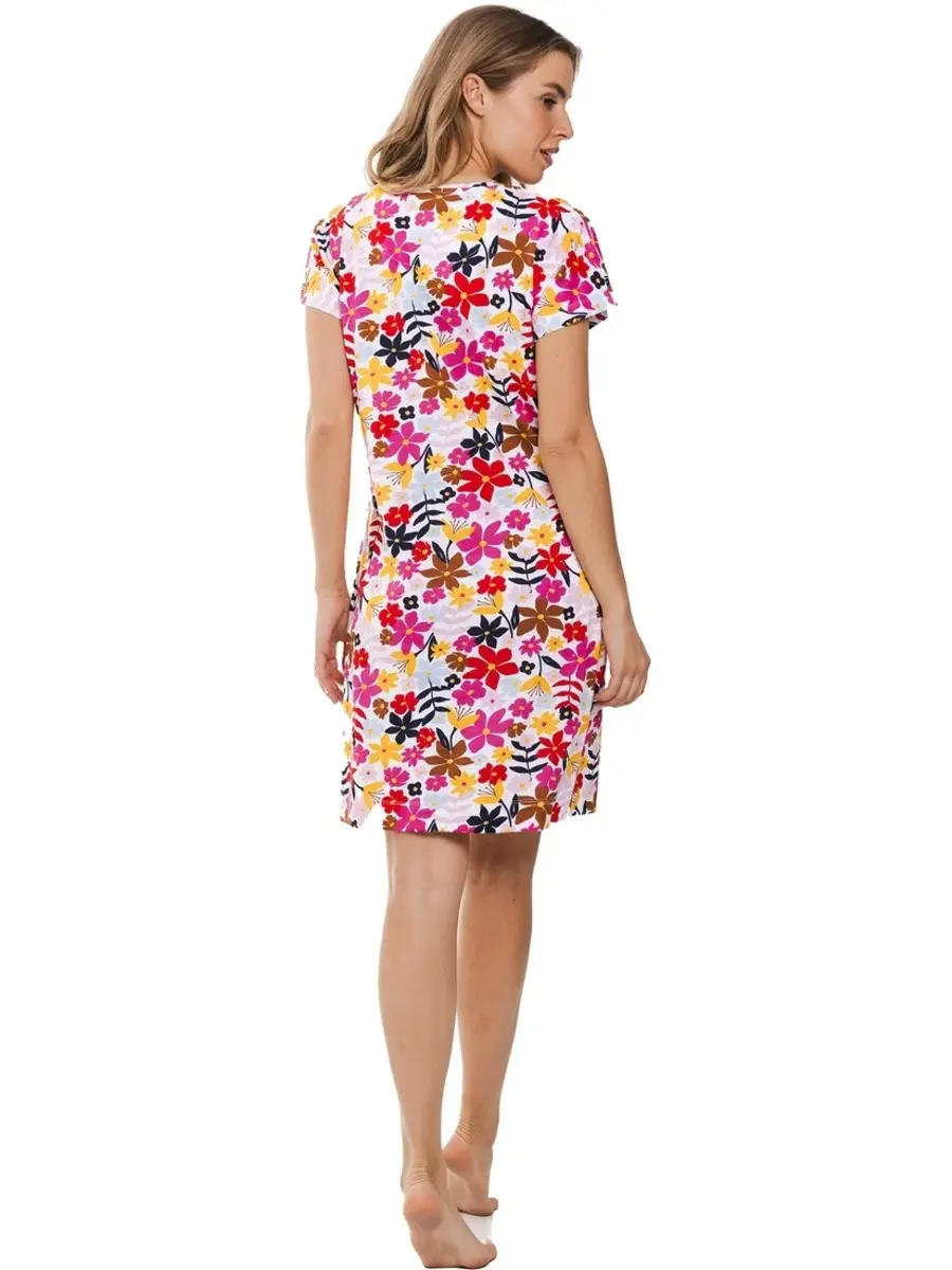 Rebelle dames nachthemd - Korte mouw - Flowers Rebelle dames nachthemd - Korte mouw - Flowers