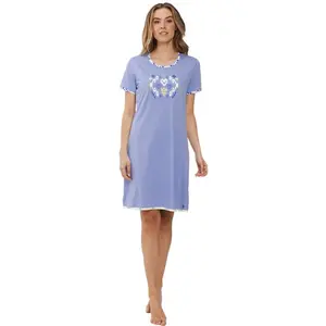 Rebelle dames nachthemd - Korte mouw - Purple Graphic