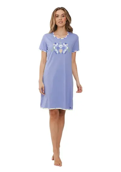 Rebelle dames nachthemd - Korte mouw - Purple Graphic Rebelle dames nachthemd - Korte mouw - Purple Graphic