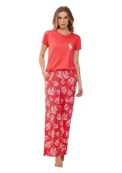 Rebelle Dames Pyjama katoen met korte mouwen - Sea Plants Rebelle Dames Pyjama katoen met korte mouwen - Sea Plants